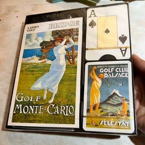 Vintage Ladies Golf, Bridge Set 2 decks of playing cards+ scoring book
